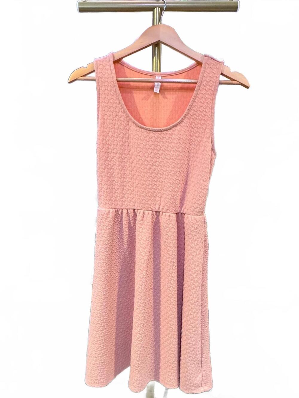 Xhilaration Women's Juniors Tank Stretch Dress S/P Peach Textured Fit & Flare